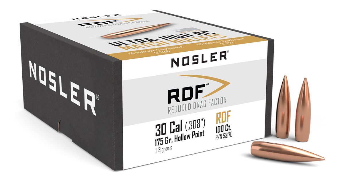 Nosler Bullets 30 Cal .308 175gr Hpbt Rdf (reduced Drag Factor) (100)