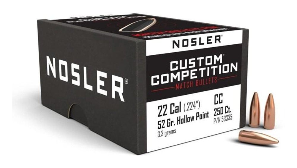 Nosler Bullets Custom Competition Rifle .22 cal .224in 52 gr HPBT 250/ct view 2