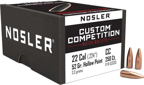 Nosler Bullets Custom Competition Rifle .22 cal .224in 52 gr HPBT 250/ct view 3