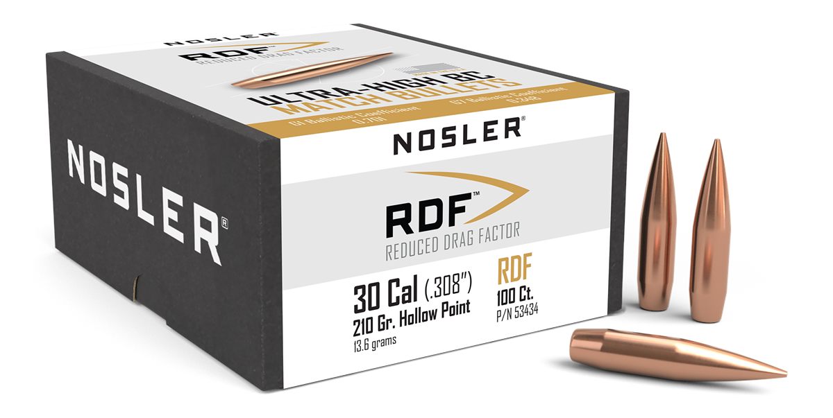 Nosler Bullets 30 CAL .308 210GR HPBT RDF (Reduced Drag Factor) (100)