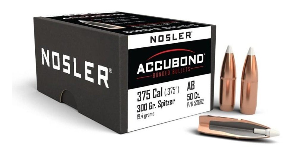 Nosler Bullets AccuBond Rifle .375 cal .375in 300 gr SBT-ACB w Cann 50/ct