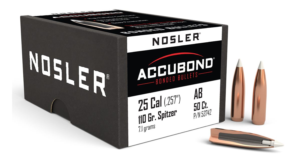 NOSLER AccuBond Rifle Bullets .25 cal .257in 110 gr Sbtz-ACB 50/ct