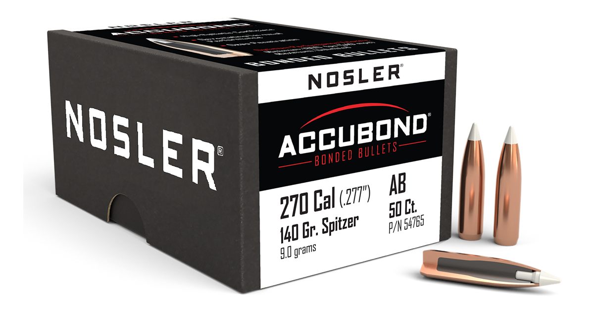 NOSLER AccuBond Rifle Bullets .270 cal .277in 140 gr SBT-ACB 50/ct
