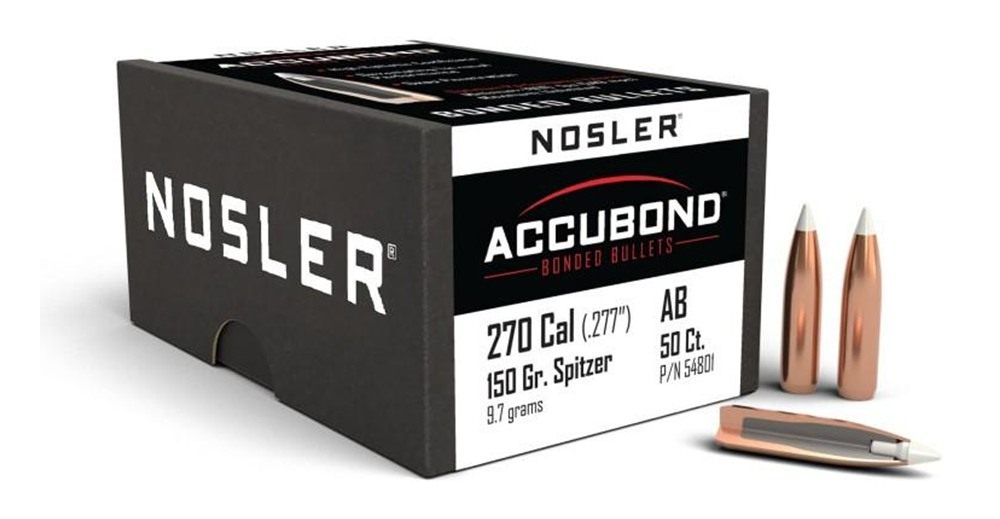 Nosler Bullets AccuBond Rifle .270 Cal .277in 150gr Spitzer 50/ct