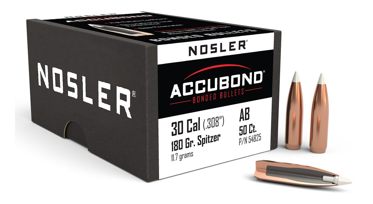 NOSLER AccuBond Rifle Bullets .30 cal .308in 180 gr SBT-ACB 50/ct