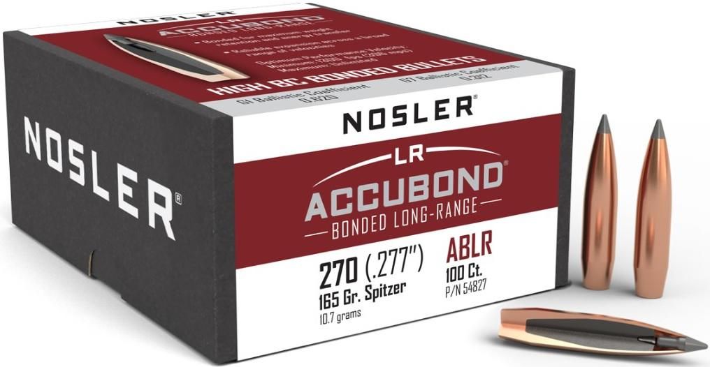 Nosler Bullets AccuBond Long Range Rifle .270 cal .0277in 165 gr Ablr 100/c