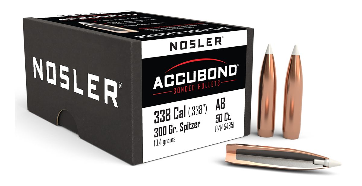 NOSLER AccuBond Rifle Bullets .338 cal .338in 300 gr SBT-ACB 50/ct
