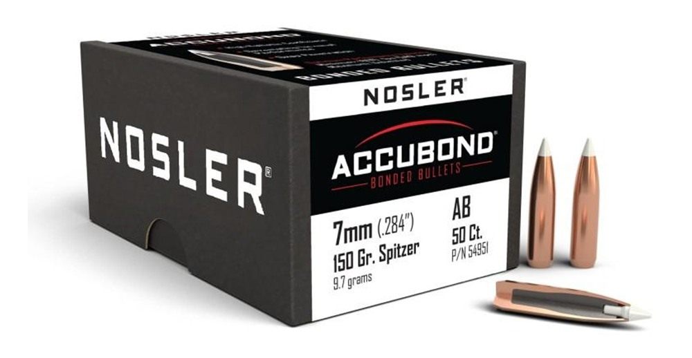 NOSLER AccuBond Rifle Bullets 7mm .284in 150gr Spitzer 50/ct view 2