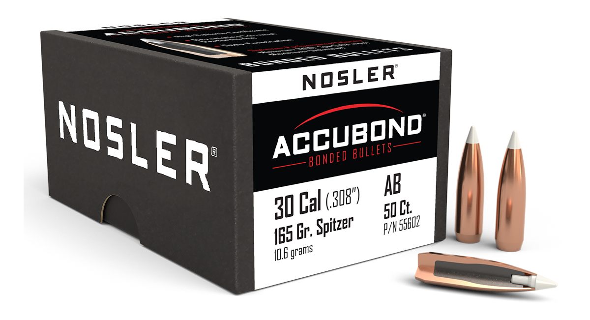 Nosler AccuBond Rifle Bullets .30 cal .308 165 gr SBT-ACB 50/ct