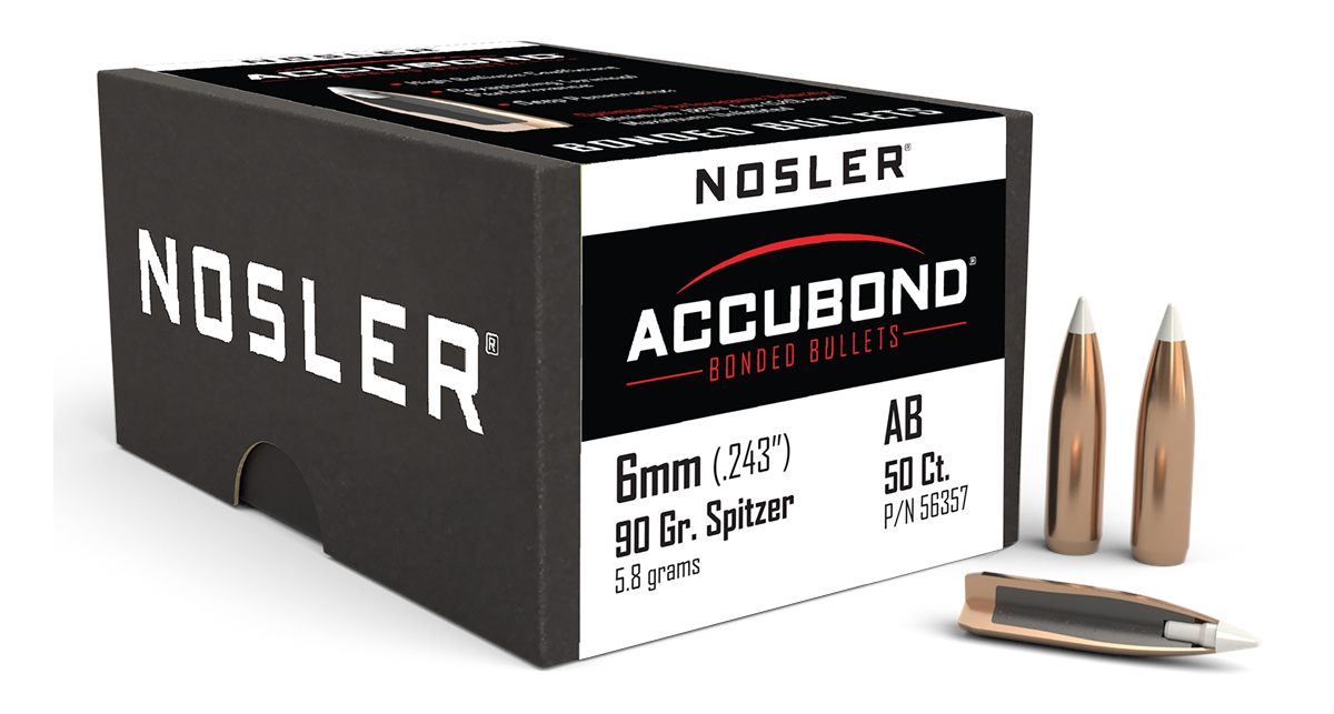NOSLER AccuBond Rifle Bullets 6mm .243in 90 gr SBT-ACB 50/ct