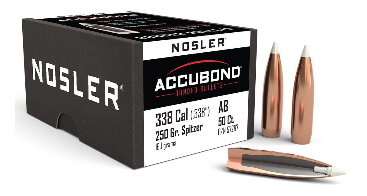 NOSLER AccuBond Rifle Bullets .338 cal .338in 250 gr SBT-ACB 50/ct