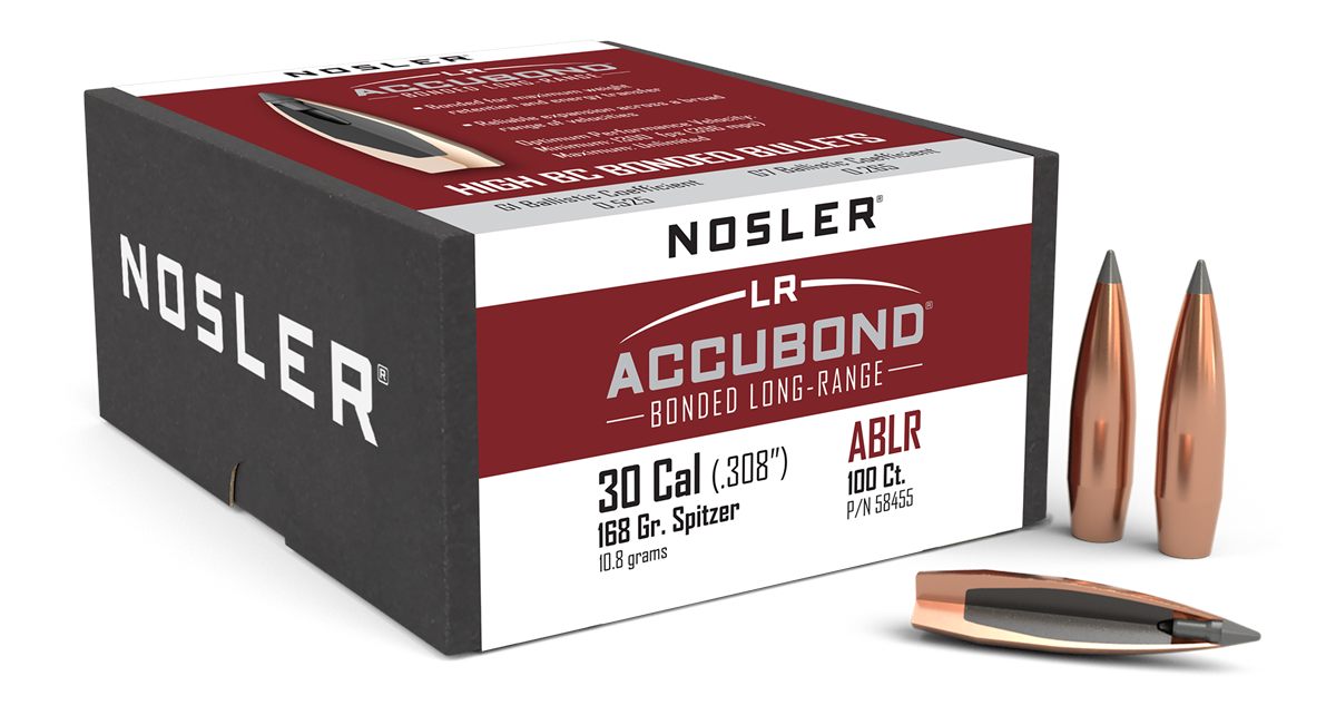 Nosler Bullets AccuBond Long Range Rifle .30 cal .308in 168 gr Spbt-ACB 100