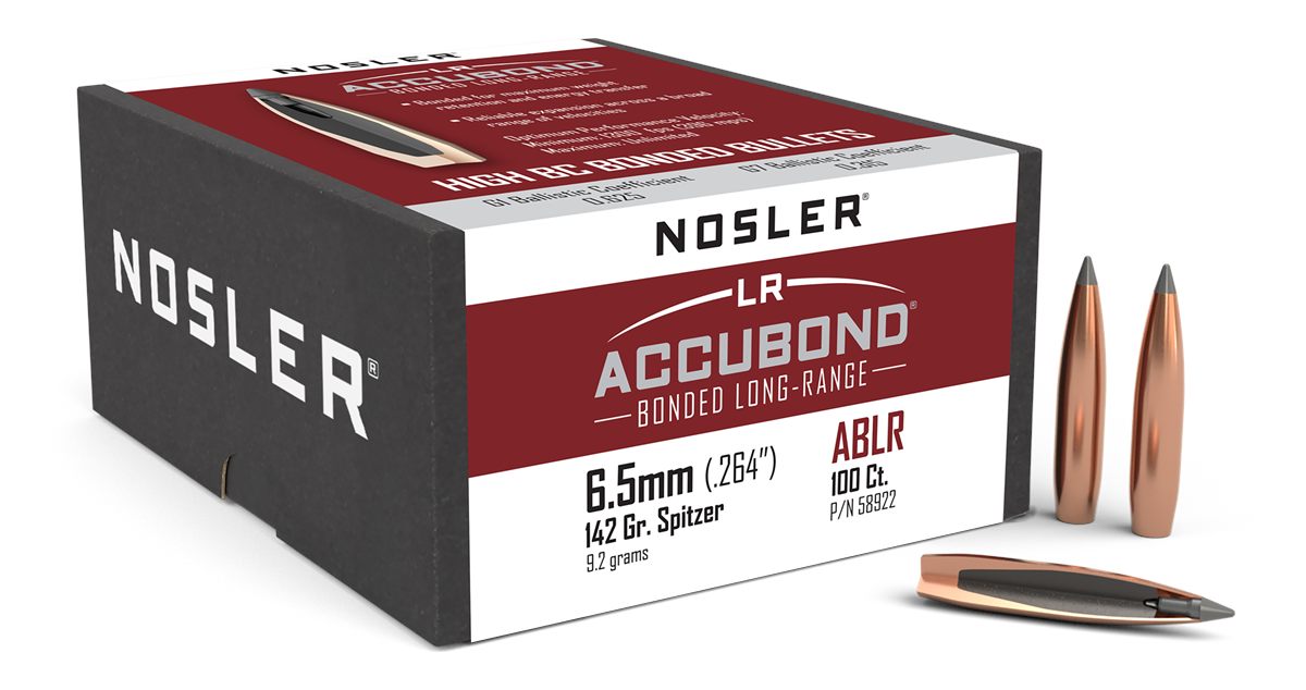 Nosler Accubond Long Range Rifle Bullets 6.5 Cal .264in 142 gr 100/ct