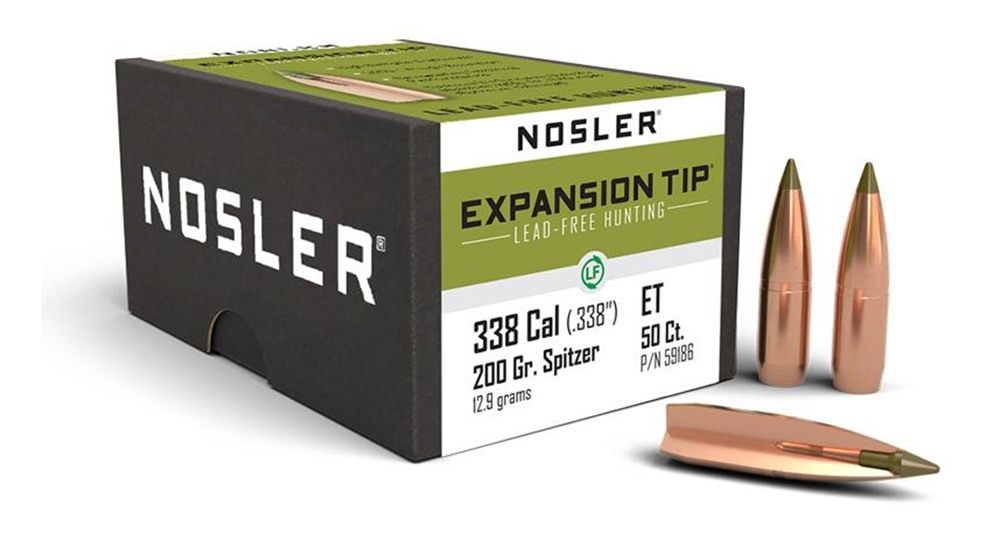 Nosler Bullets E-Tip Lead-Free Hunting Rifle .338 cal .338in 200 gr Sptz 50