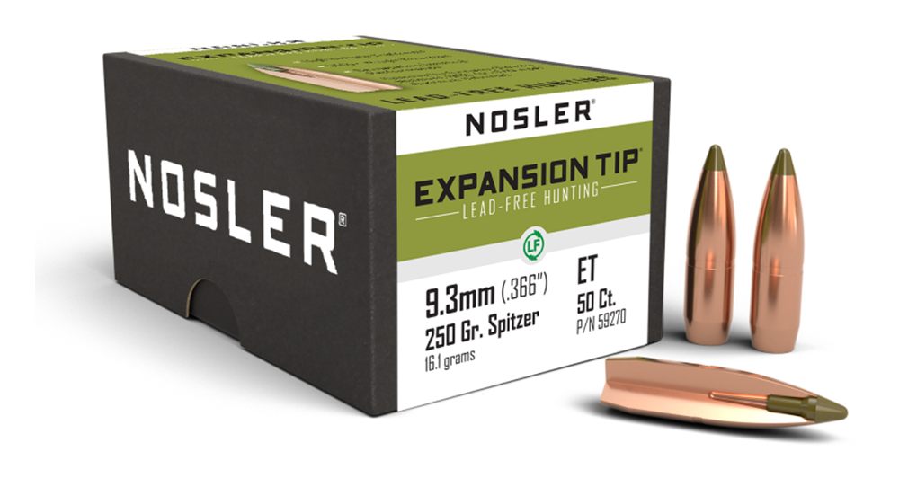 Nosler Bullets E-Tip Lead Free Rifle 9.3mm .366in 250gr Sptz 50/ct