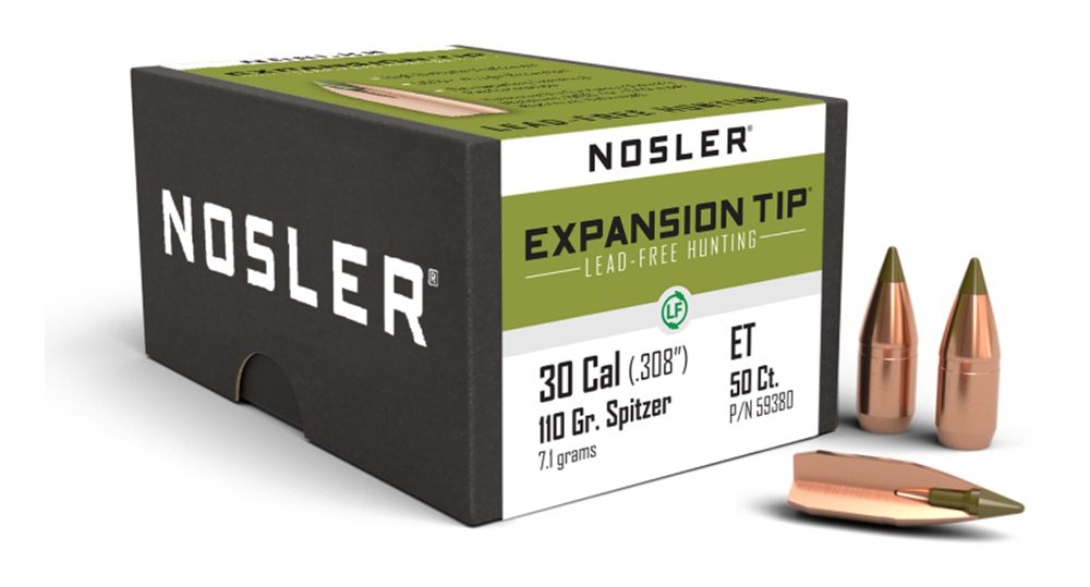 NOSLER E-Tip Lead-Free Expansion Rifle Bullets .300 AAC .308in 110 gr Sptz view 2