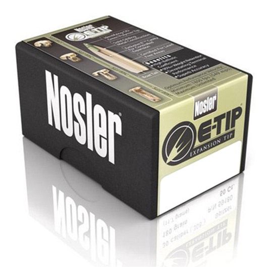 NOSLER E-Tip Lead-Free Hunting Bullets .30 cal .308in 168 gr Sptz 50/ct