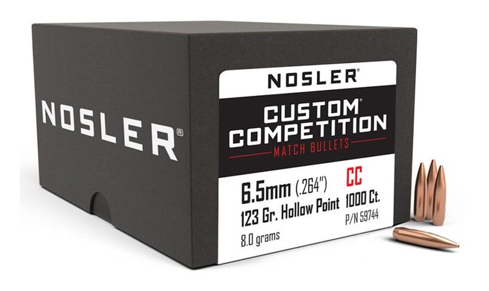 Nosler Bullets Custom Competition Rifle 6.5mm .264 123 gr HPBT 1000/ct