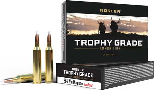 NOSLER Accubond Trophy Grade Rifle Ammunition .264 Win Mag 130 PT 3100 fps view 4