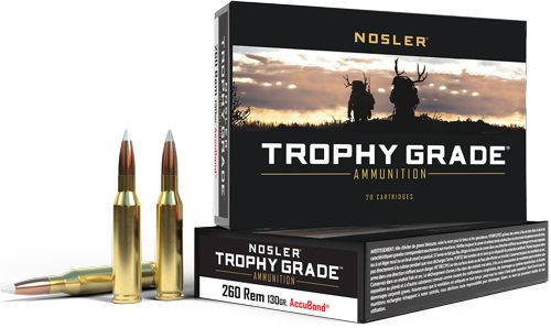NOSLER Accubond Trophy Grade Rifle Ammunition .260 Rem 130 PT 2700 fps 20/c view 3