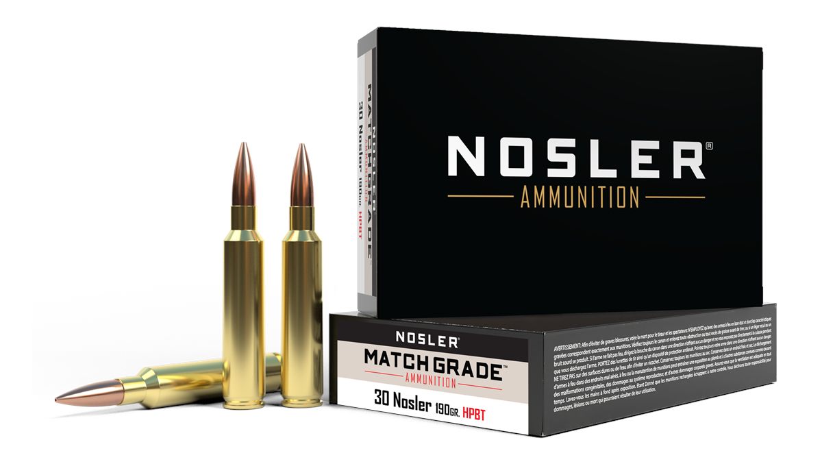 NOSLER 60029 Match Grade 30 190gr Custom Competition Hollow Point Boat Tail