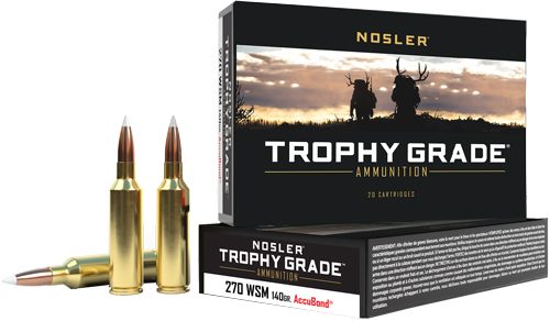 Nosler Accubond Trophy Grade Rifle Ammunition .270 WSM 140 PT 3100 fps 20/c view 4
