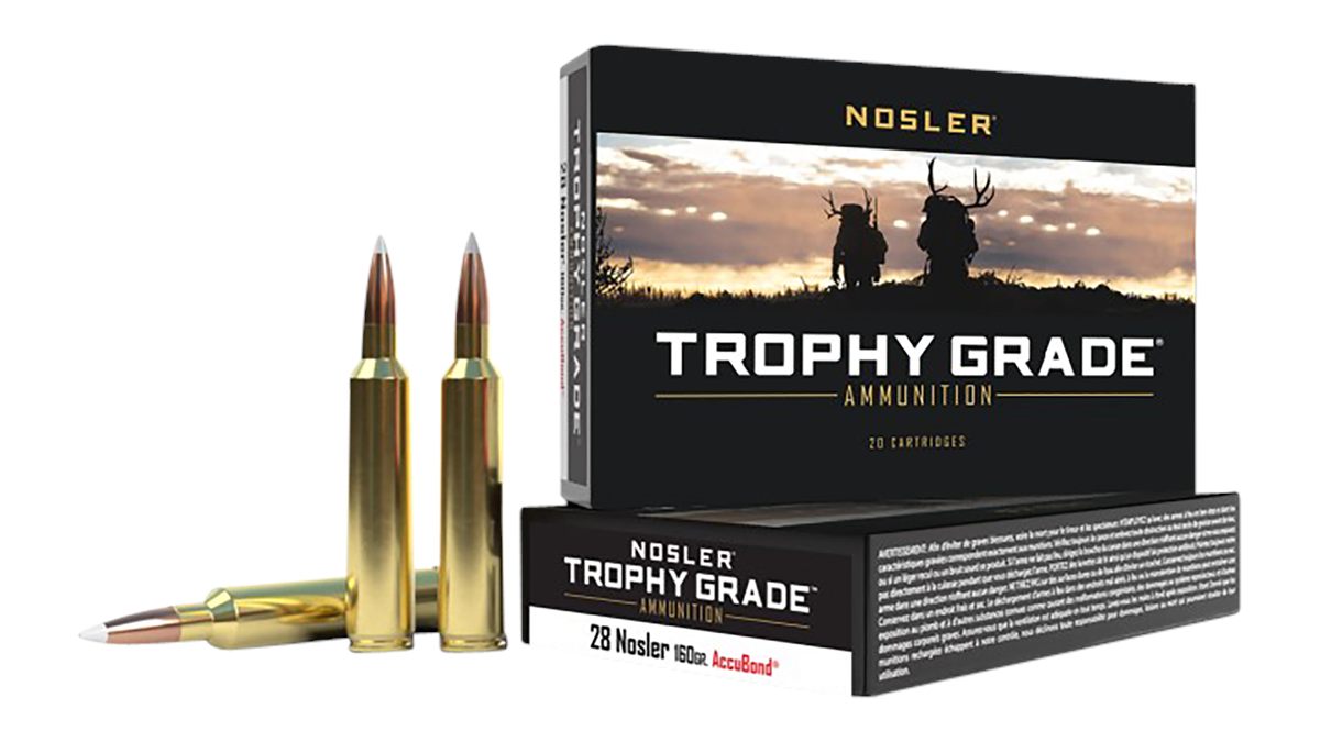 Nosler Bullets Accubond Trophy Grade Rifle Ammunition 28 160 PT 3300 fps 20