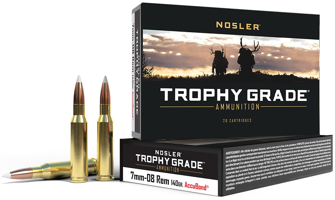 Nosler Bullets Accubond Trophy Grade Rifle Ammunition 7mm-08 140 PT 2825 fp