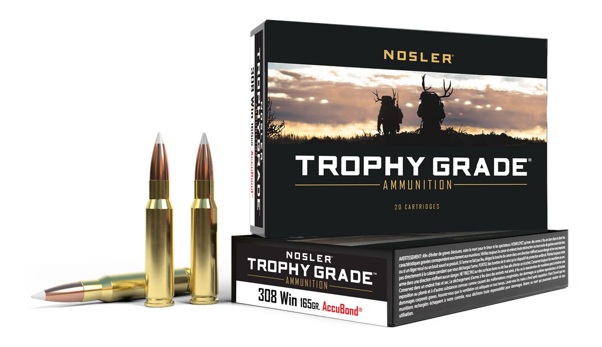 Nosler Bullets Accubond Trophy Grade Rifle Ammunition .308 Win 165 PT 2800