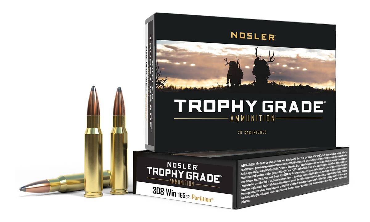 Nosler Bullets 60053 Trophy Grade 308 Win 165 Spitzer Partition 20 Per Box/