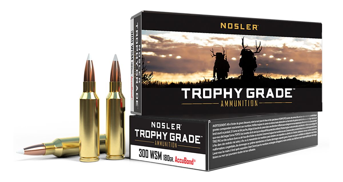 Nosler Bullets Accubond Trophy Grade Rifle Ammunition .300 WSM 180 PT 2950