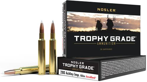 NOSLER Accubond Trophy Grade Rifle Ammunition .280 Ackley Imp 160 PT 2950 f view 4