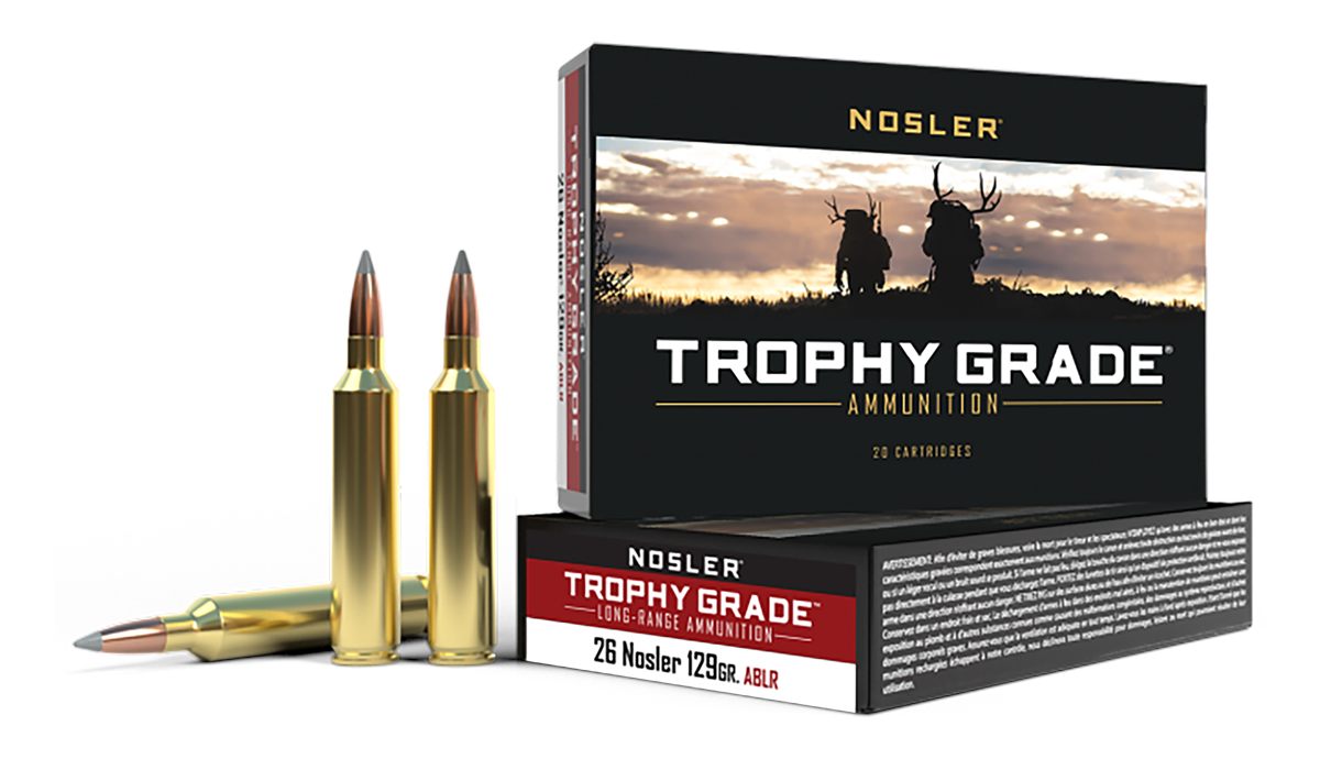 NOSLER 60110 Trophy Grade Long-Range 26 129gr Spitzer AccuBond 20 Per Box/1