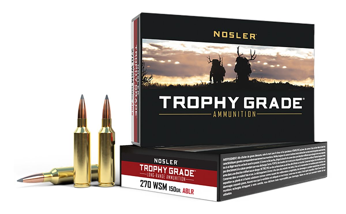 NOSLER 60114 Trophy Grade Long-Range 270WSM 150gr Spitzer AccuBond 20 Per B