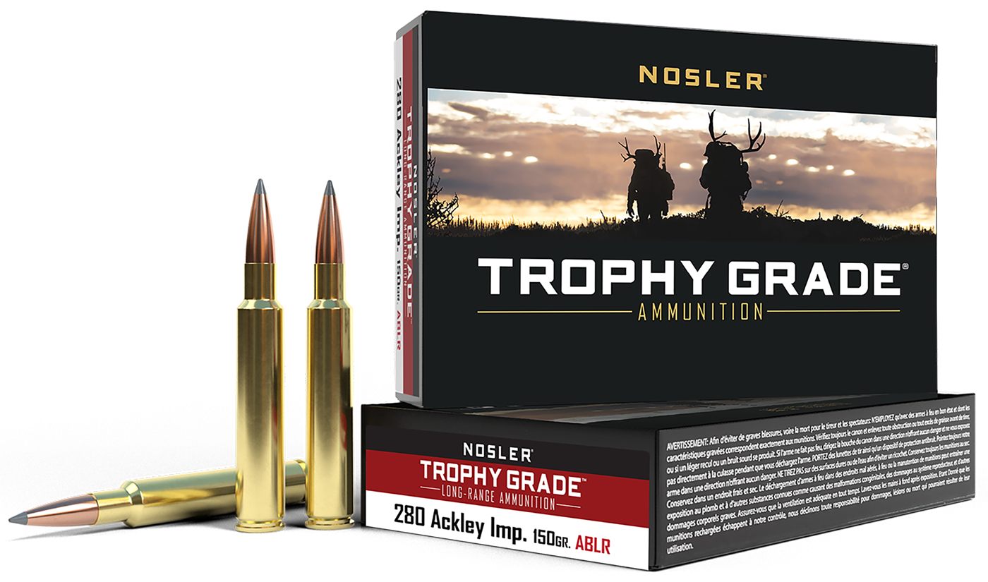 NOSLER 60116 Trophy Grade Long-Range 280 Ackley Improved 150gr Spitzer Accu