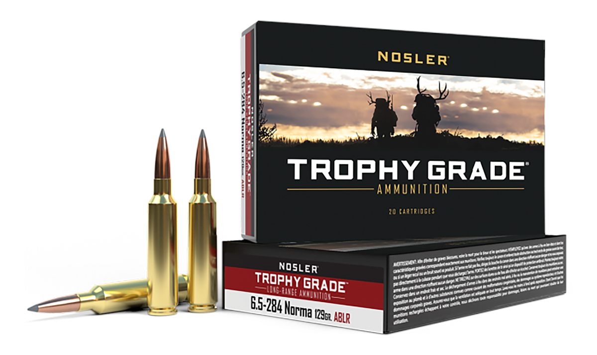 NOSLER 60128 Trophy Grade Long-Range 6.5x284 Norma 129gr Spitzer AccuBond 2