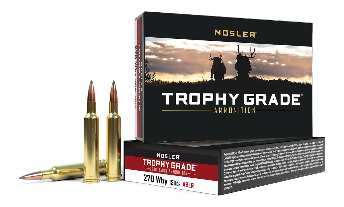 NOSLER 60150 Trophy Grade Long-Range 270 WthbyMag 150gr Spitzer AccuBond 20
