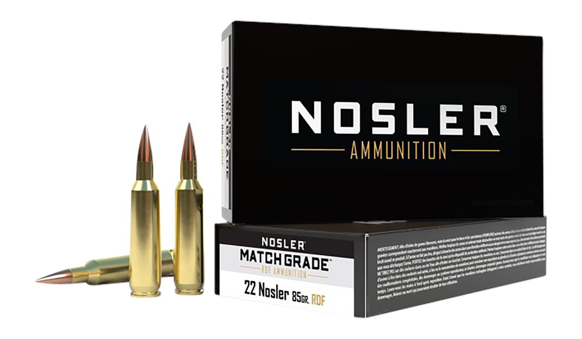 NOSLER 60162 Match Grade RDF 22 85gr Hollow Point Boat Tail 20 Per Box/10 C