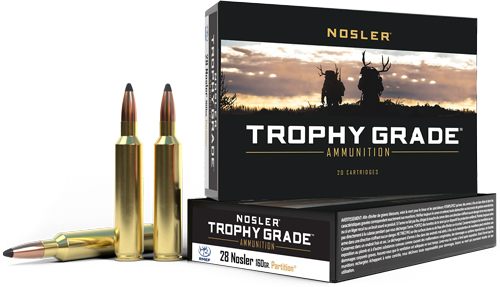 NOSLER Partition Trophy Grade Rifle Ammunition 28 160 PSP 3250 fps 20/ct view 4