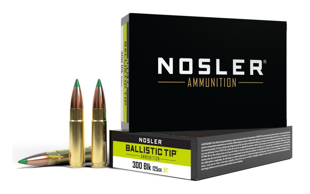 NOSLER Ballistic Tip Hunting Rifle Ammunition .300 AAC Blackout 125gr PT 22