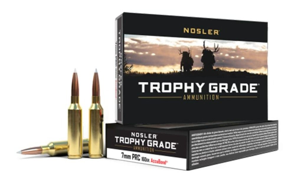 Nosler Accubond Trophy Grade Rifle Ammunition 7mm PRC 160gr PT 3031 fps 20/