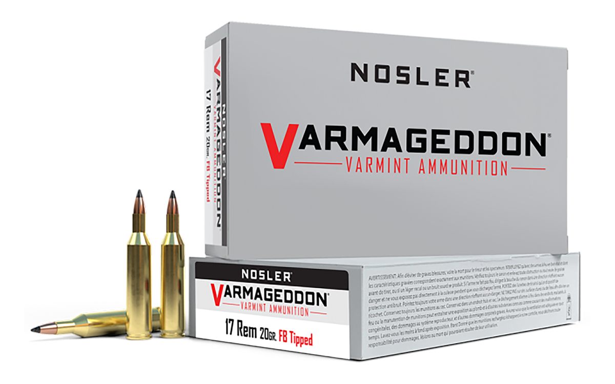 Nosler Bullets Varmegeddon Rifle Ammunition .17 Rem 20 gr FB Tipped 4200 fp