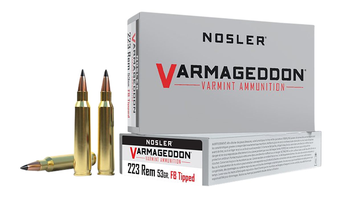 Nosler Varmageddon Rifle Ammunition .223 Rem 53 gr FB Tipped 3350 fps 20/ct