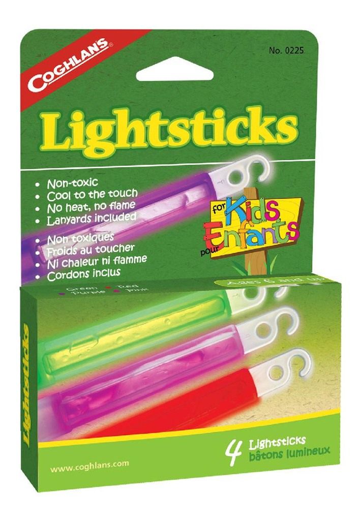 Coghlan's FOR Kids Lightstick Asst. 4PK (4in IN Length Four Assorted Colors