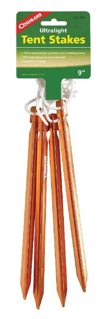 Coghlan's Ultralight 9in Tent Stakes-4PK