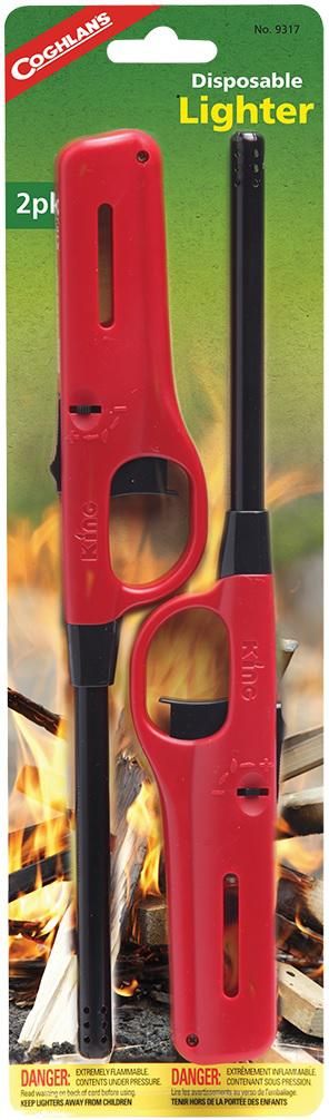 COGHLAN'S DISPOSABLE GAS LIGHTER ADJUSTABLE FLAME W/ON-OFF SWITCH(2-PACK)