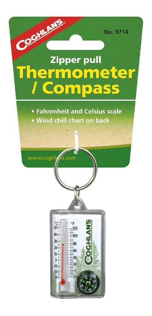 COGHLAN'S ZIPPER PULL THERMOMETR/COMPASS