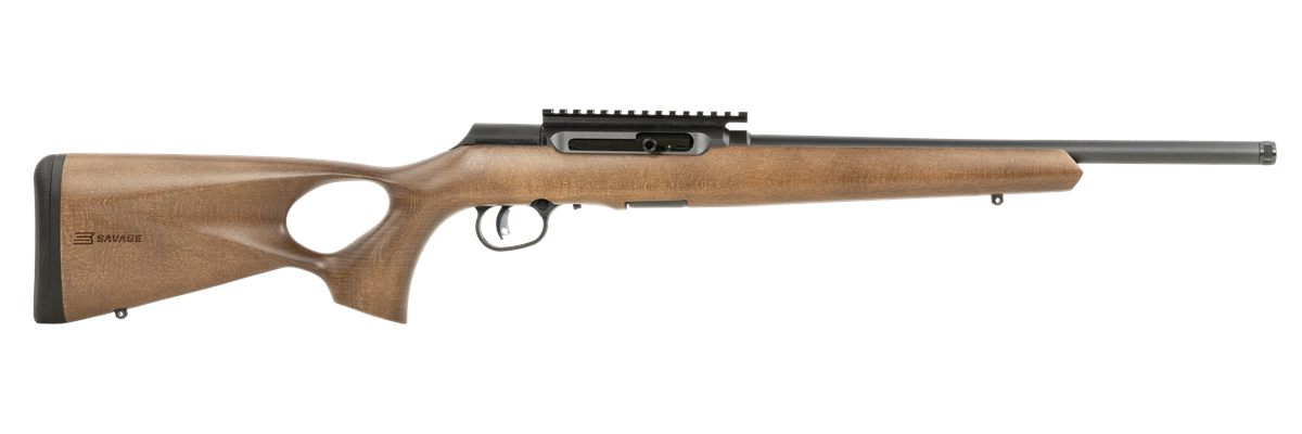 Savage Arms 47247 A Series Timber 22 LR 10+1 18in Black Threaded Barrel, Pi