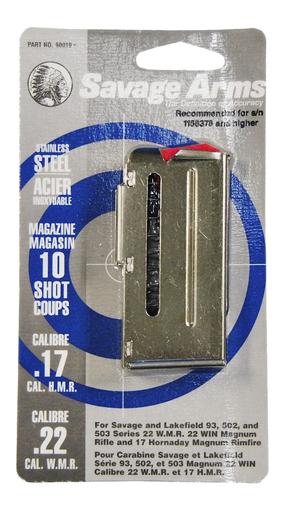 Savage Arms 93 Series Magazine .22 .17 HMR Stainless Steel 10/rd