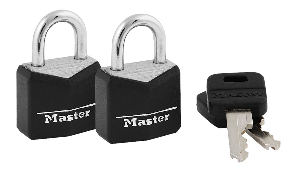 Master Lock 121T Padlock, Covered Aluminum 3/4 in. W, Black, 1-Pack, 2-Coun view 2